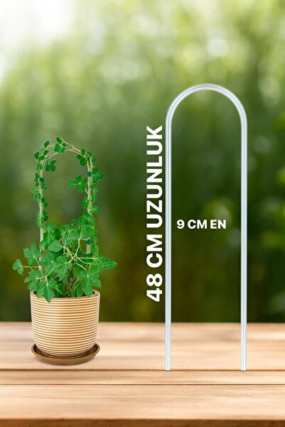 MG HOME 1 Adet METAL Ömürlük Elips 9x48 Bitki Gövde Destek Sabitleme Dikey Bü...