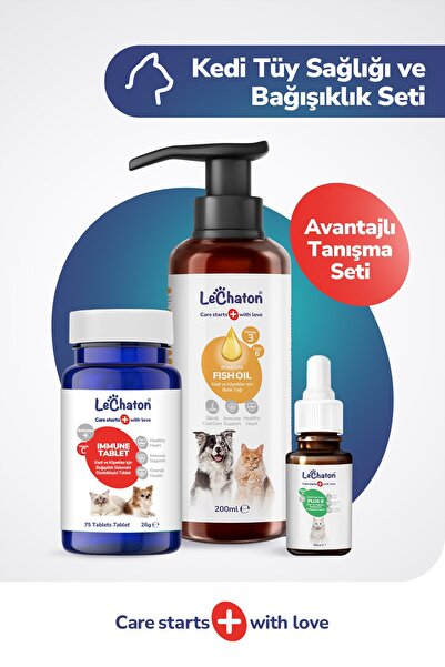 LeChaton Pet Care Kediler İçin Bağışıklık Güçlendirici ve Tüy Döküm Önleyici ...
