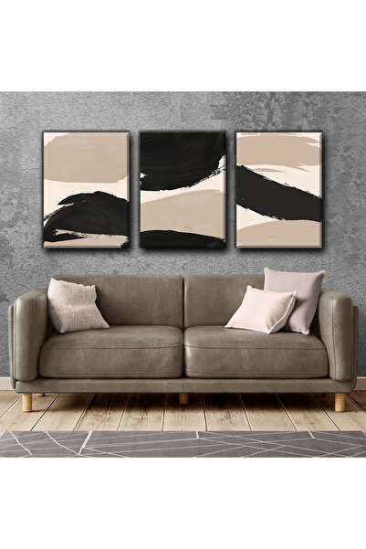 Harikabirev TABLO MOTIV BOHEMĂ NEGRU-BEIGE | TABLO PE Pânză FĂRĂ CADRU 3L VEZ...