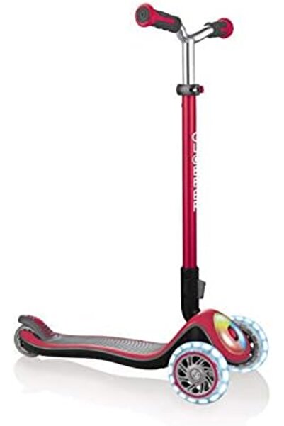 Globber ELITE PRIME: Deluxe 3-wheel light-up scooter for kids (aged 3-9) - NEW RED