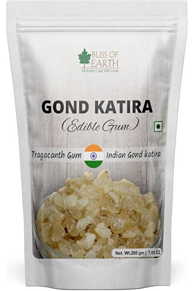 bliss of earth غوند كاتيرا للصيف، عامل تبريد طبيعي للصيف، إنقاص الوزن، صحة الجهاز الهضمي 200 غرام × 1