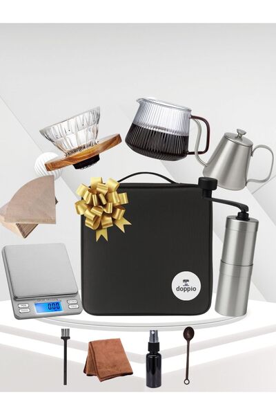 DOPPİO Complete 11-Piece V60 Coffee Set – With Travel Bag