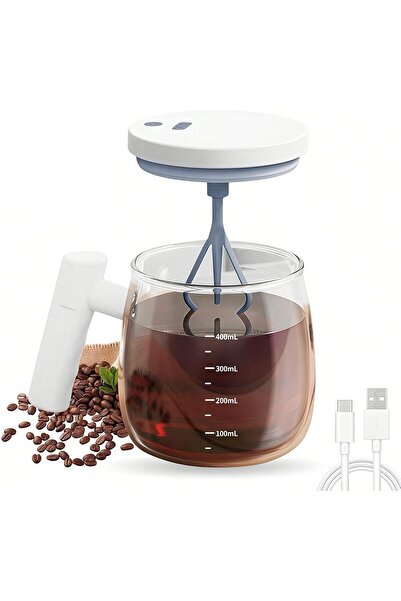 Generic كوب ذاتي التحريك سعة 400 مل، كوب خلط قهوة أوتوماتيكي، كوب قهوة كهربائ...