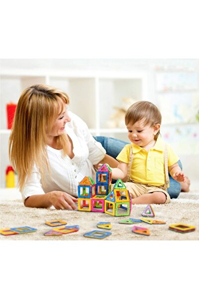 LikeSmart Educational and Creative Magnetic Set with 106 Pieces, "LikeSmart Magnetic Tiles", Numerous Possibilities