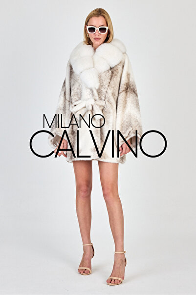 Milano Calvino Timeless Elegance's Poncho - Soft Touch & Natural (Pearl Smoke)