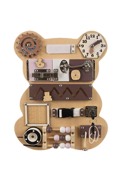 LikeSmart Placa senzoriala de lemn tip Montessori, "LikeSmart Busy Board Tedd...