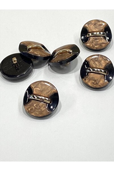 karantuhafiye سطح لامع، زر مع إكسسوارات حزام ذهبي فاتح / 2.7 سم / m03118 / قه...