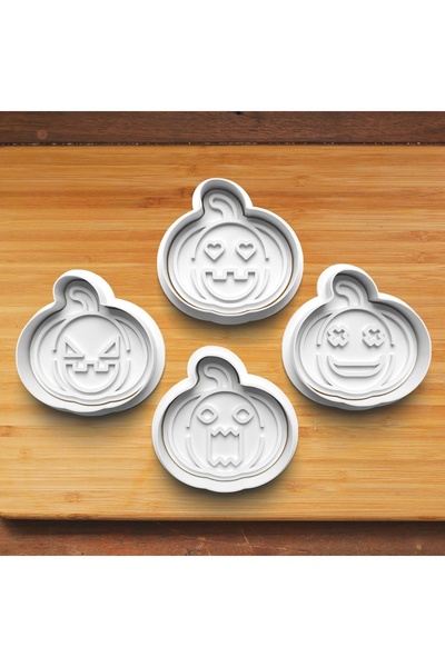 Hobist Halloween Sweet Pumpkins Set of 4 H005 Cookie and Candy Dough Mold