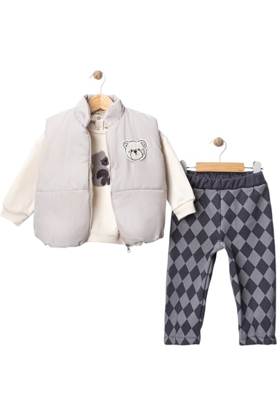 Buqete Bear Figure with Vest Men's 3-Piece Set