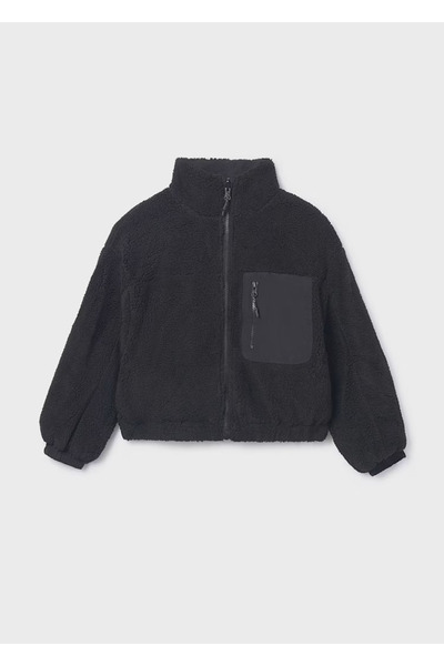 MAYORAL معطف مزدوج الجوانب للفتيات باللون الأسود 7435