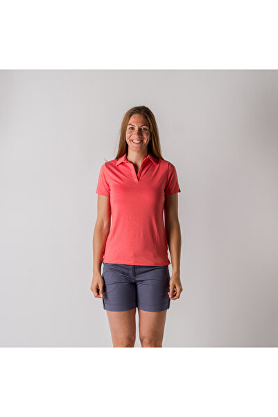 NORTHFINDER Women's polo t-shirt from recycled fibres CHAYA redmelange