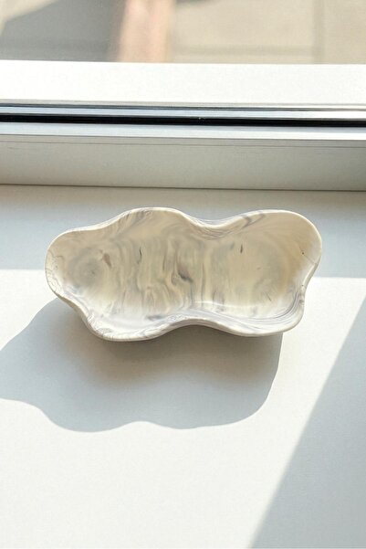 Minic Store Handmade Marble Effect Patterned Decorative Plate