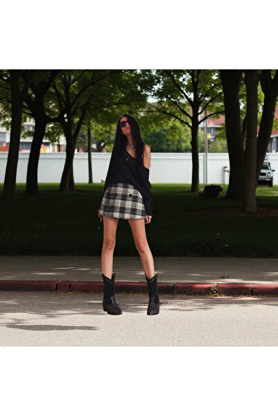 Fi designer Şanel Kumaş Şort Etek