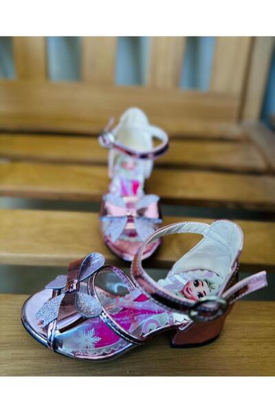 Gala fiyonklu iç tabanı baskılı çocuk topuklu ayk.