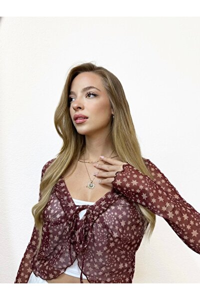 PROTO SUIT Μπλούζα σιφόν με σχέδιο με λαιμόκοψη σε σχήμα V