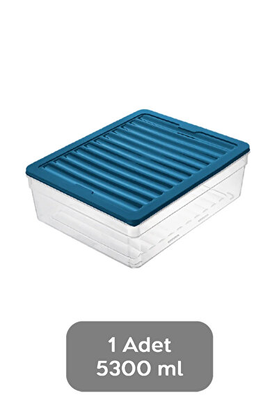 Meleni Home 1 Piece Deep Microwave Compatible Storage Container - Organizer Food Storage Container 5300 ml Blue