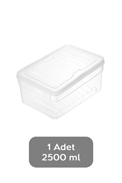 Meleni Home 1 Piece Deep Microwave Compatible Storage Container - Organizer Food Storage Container 2500 ml Transparent