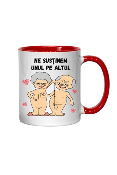 T&M Personalizare Cană personalizată - Ne susținem reciproc, interior roșu, 330 ml