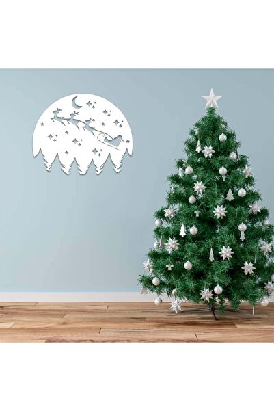 Slasa Christmas Night Scenery Acrylic Wall Art – Glossy White – 16"x13" – Mod...