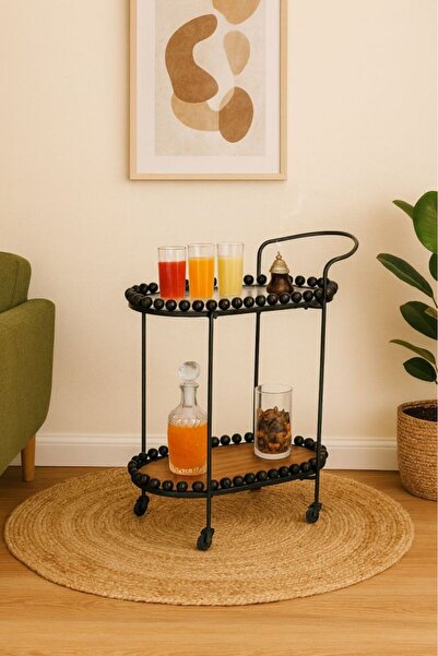 private house Modern Elegance Trolley Tea and Coffee Serving Trolley Black