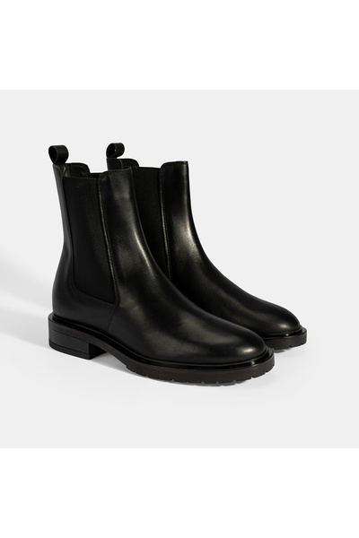 Desa Kadın Siyah Lastikli Deri Chelsea Bot