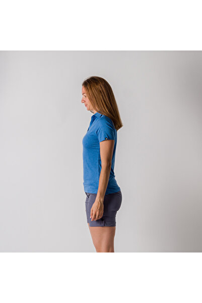 NORTHFINDER Tricou polo pentru femei din fibre reciclate CHAYA albastru-melange