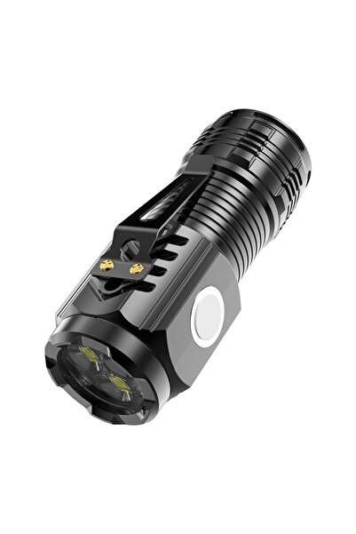 Flippy Mini LED Flashlight with 3 LED Cores, USB Rechargeable, Magnetic Base, Hook Support