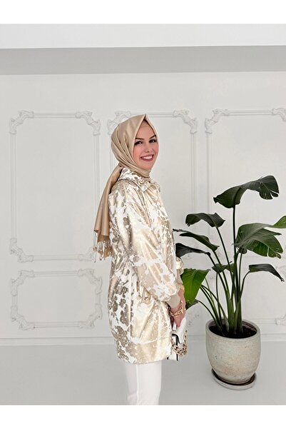 Moodbasic New Women's Gold Pattern Printed Jacket Mb15.145