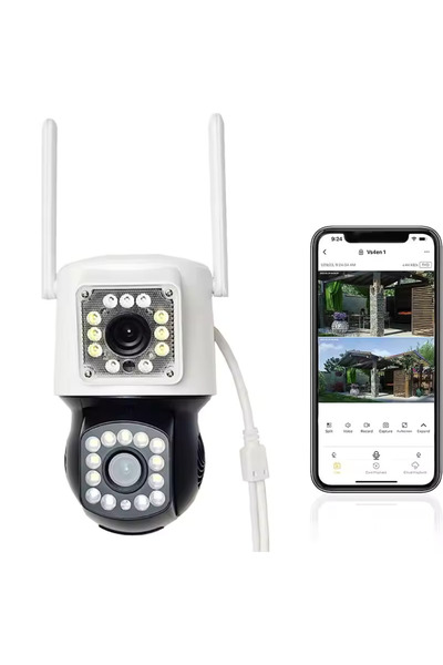 OEM WIFI PTZ Surveillance Camera, TSS-V28, with 2 Lenses, 2MP/2MP Full HD, Night Vision