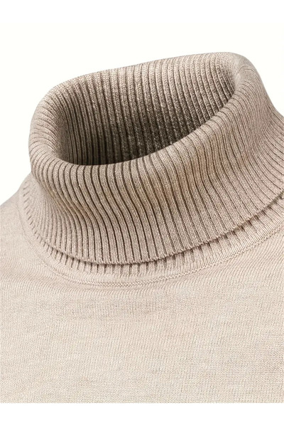 Wkm Denim Men's High Neck Long Sleeve Fisherman's Knitwear