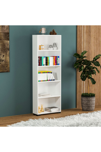 Desire Multifunctional Bookcase – Modern Design, Glossy White, Premium Chipboard