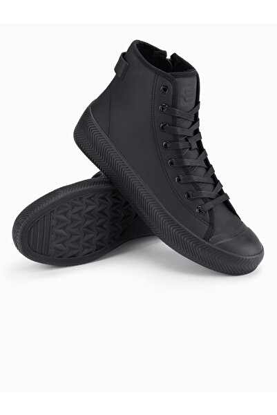 OMBRE Herren High Top Sneakers mit Reißverschluss zum einfachen Anziehen - sc...