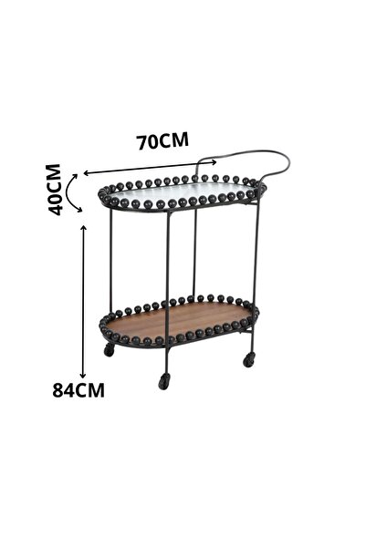 private house Modern Elegance Trolley Tea and Coffee Serving Trolley Black