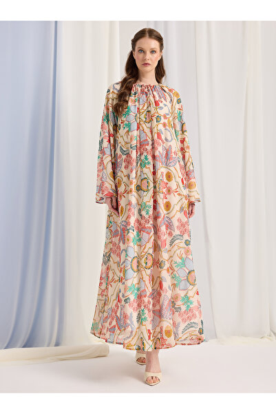 Store Wf فستان طويل من الشيفون بنمط إكرو