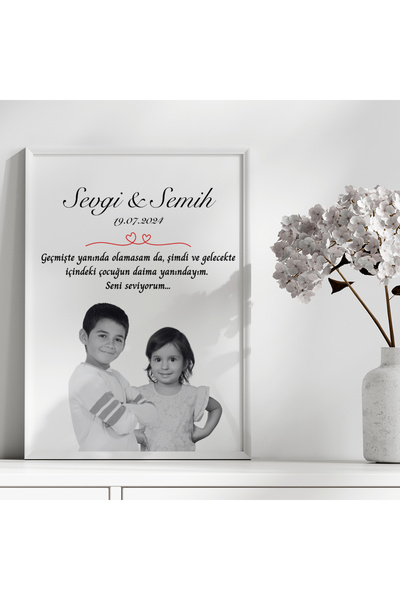 CKA Tasarım Siyah Beyaz Nostaljik Çocukluk Fotoğrafı Birleştirme Kolaj Tablo,...