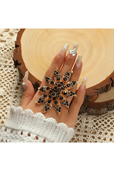 byozanyılmaz خاتم بتصميم حجر كامل قابل للتعديل ذاتيًا مع حجر أسود