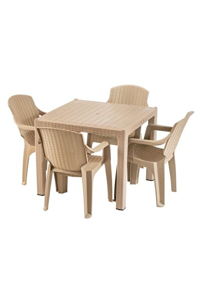 DacEnergy Set masa , fabricat din polipropilena, cu model impletitura de rata...