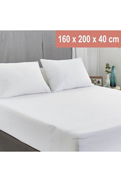 OEM Cearșaf dublu alb impermeabil 160x200x40cm