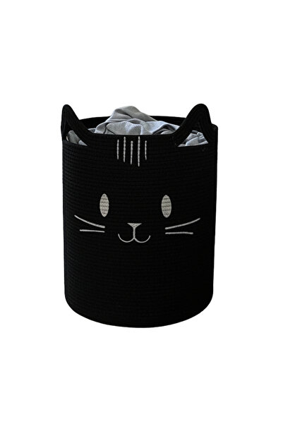 sfb Striped Jute Cute Cat Kids Room Basket Toy and Laundry Organizer Foldable...