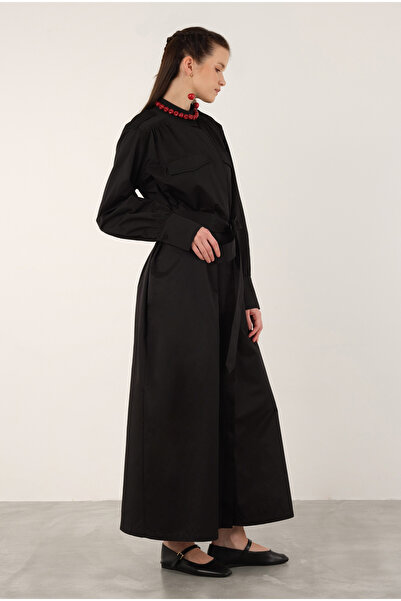 HEQA Рокля с еполети, черна