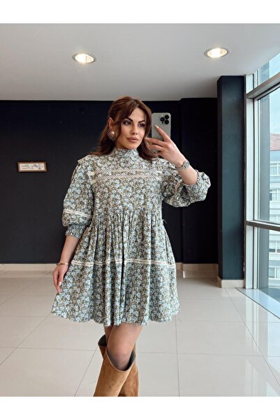 Şulenin Butiği Çiçek Desenli Balon Elbise