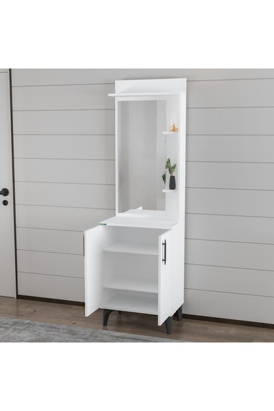 Desire Hanging Wardrobe with Mirror – Modern Design, Glossy White, Premium Chipboard