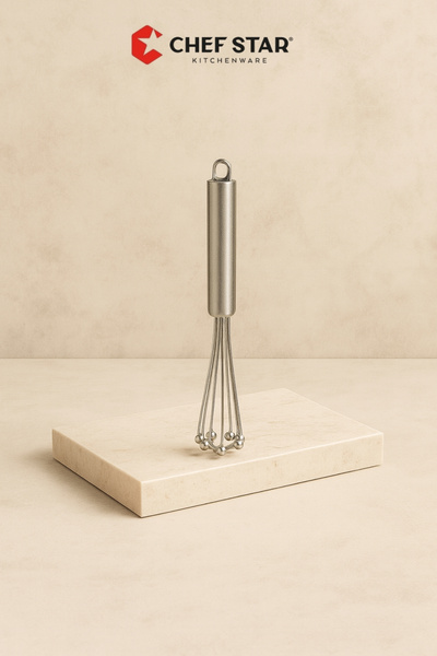 Chefstar 26 CM PASLANMAZ ÇELİK TOP UÇLU BALON TEL ÇIRPICI – MUTFAK ÇIRPMA VE KARIŞTIRMA APARATI