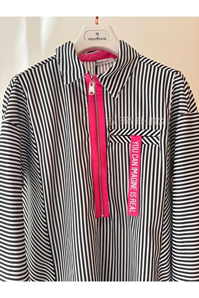 Moodbasic RENKLİ GARNİLİ ÇİZGİLİ GÖMLEK