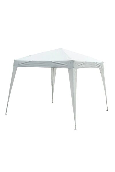 JollyMag Pavilion pentru gradina/terasa, cadru metalic, material Oxford, pliabil, cu geanta, alb, 3x3x2.4 m