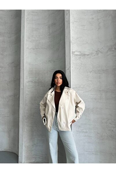 ZF BUTİK Crop-Trenchcoat mit Schultermanschetten