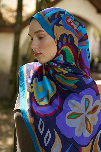 ED Scarf Inspired Density Pattern Shawl - Petrol