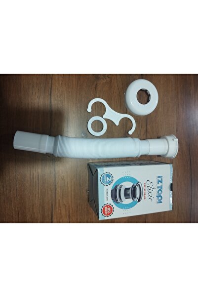 İZYAPI Pop up Click Click Sink Basin Siphon with White Ceramic Foot