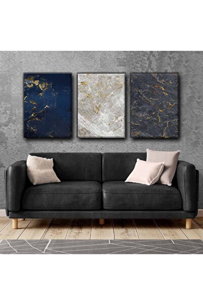 Harikabirev Pictură abstractă cu model auriu | TABLO PE Pânză FĂRĂ CADRU 3L VEZI CZSDKYKNVS