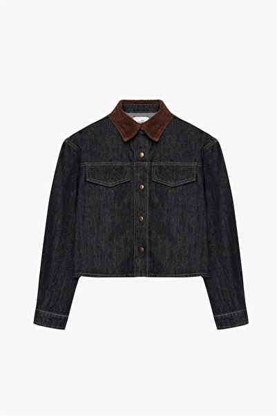 MU&ME BOUTİQUE Velvet Collar Cotton Jacket